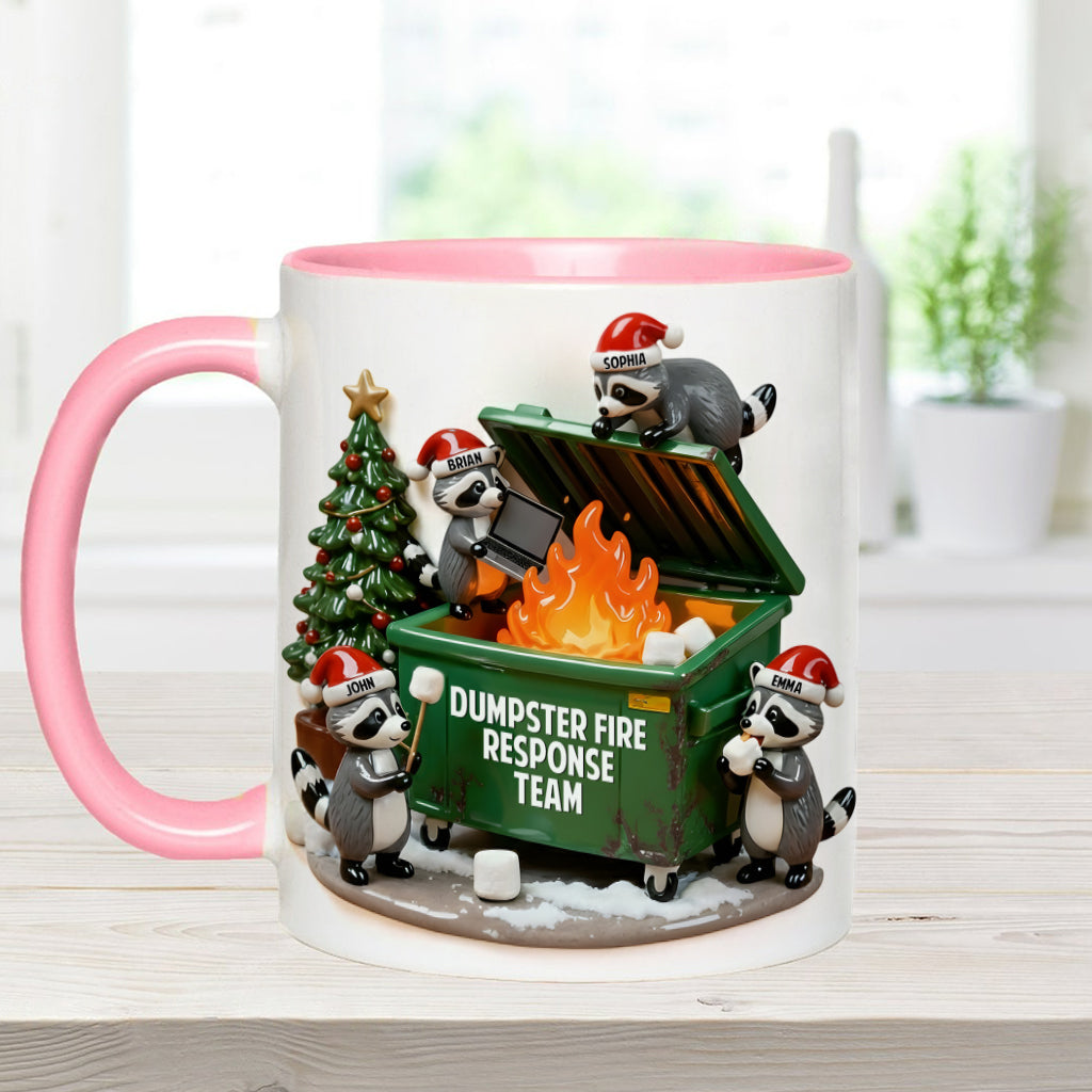 Mug personnalisé « Équipe d'intervention en cas d'incendie de poubelle » pour collègues