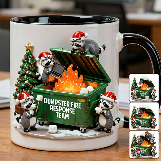 Dumpster Fire Response Team - Personalized Colleague Accent Mug
