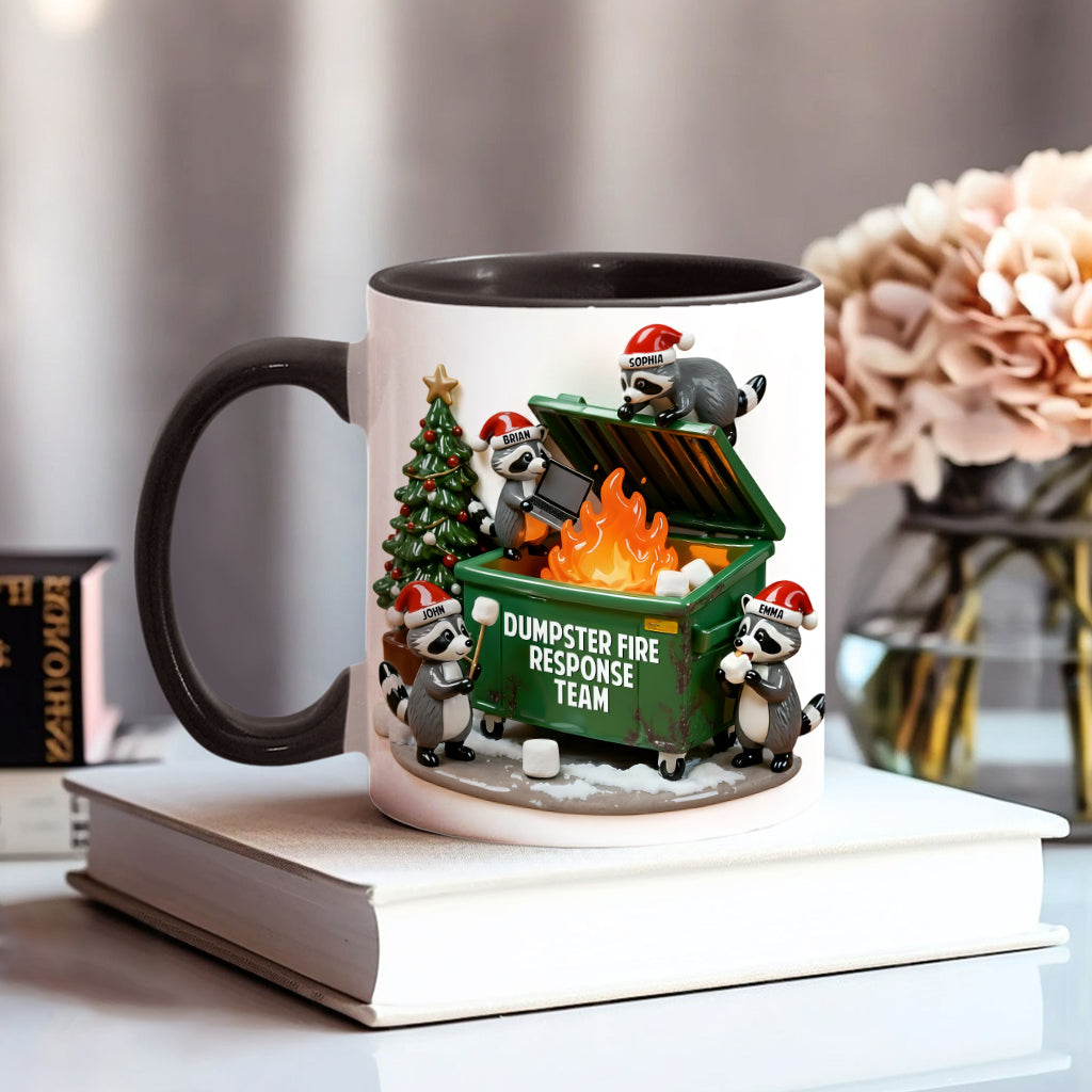 Mug personnalisé « Équipe d'intervention en cas d'incendie de poubelle » pour collègues