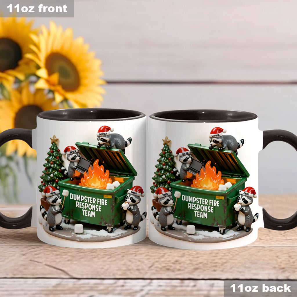 Mug personnalisé « Équipe d'intervention en cas d'incendie de poubelle » pour collègues