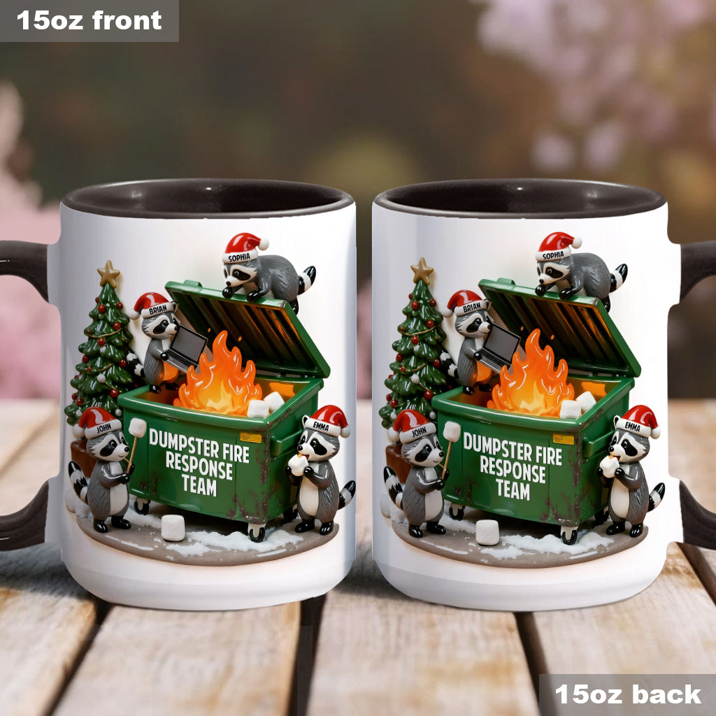 Mug personnalisé « Équipe d'intervention en cas d'incendie de poubelle » pour collègues