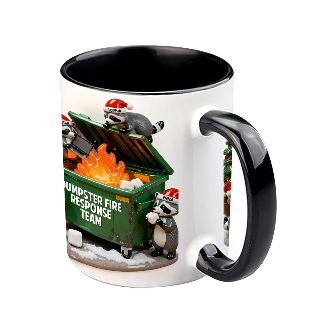 Mug personnalisé « Équipe d'intervention en cas d'incendie de poubelle » pour collègues