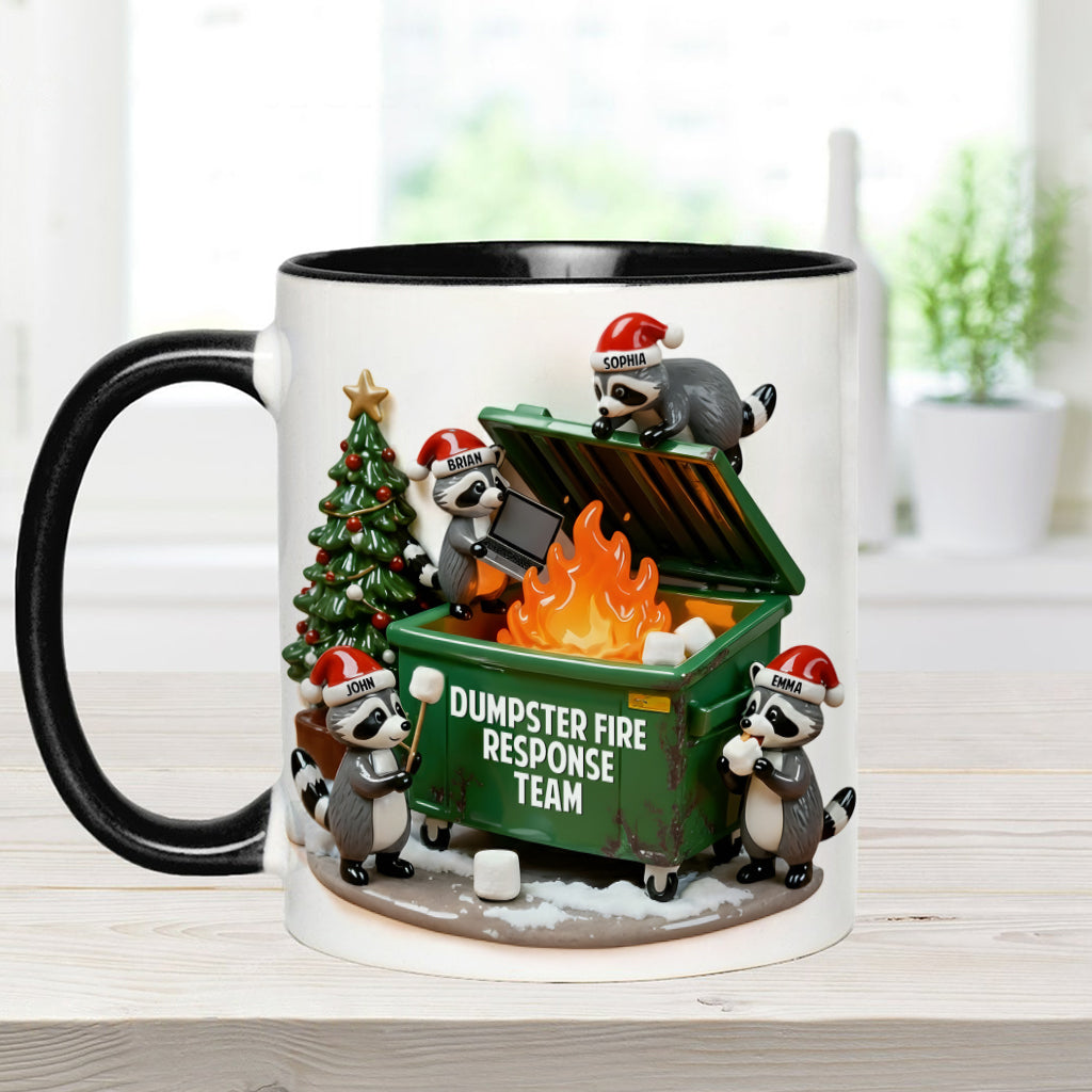 Mug personnalisé « Équipe d'intervention en cas d'incendie de poubelle » pour collègues