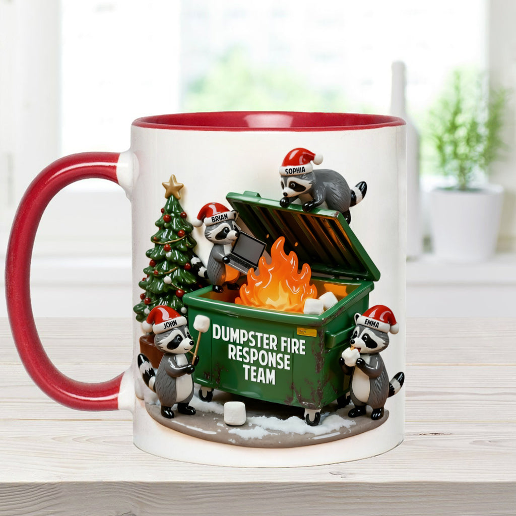 Mug personnalisé « Équipe d'intervention en cas d'incendie de poubelle » pour collègues