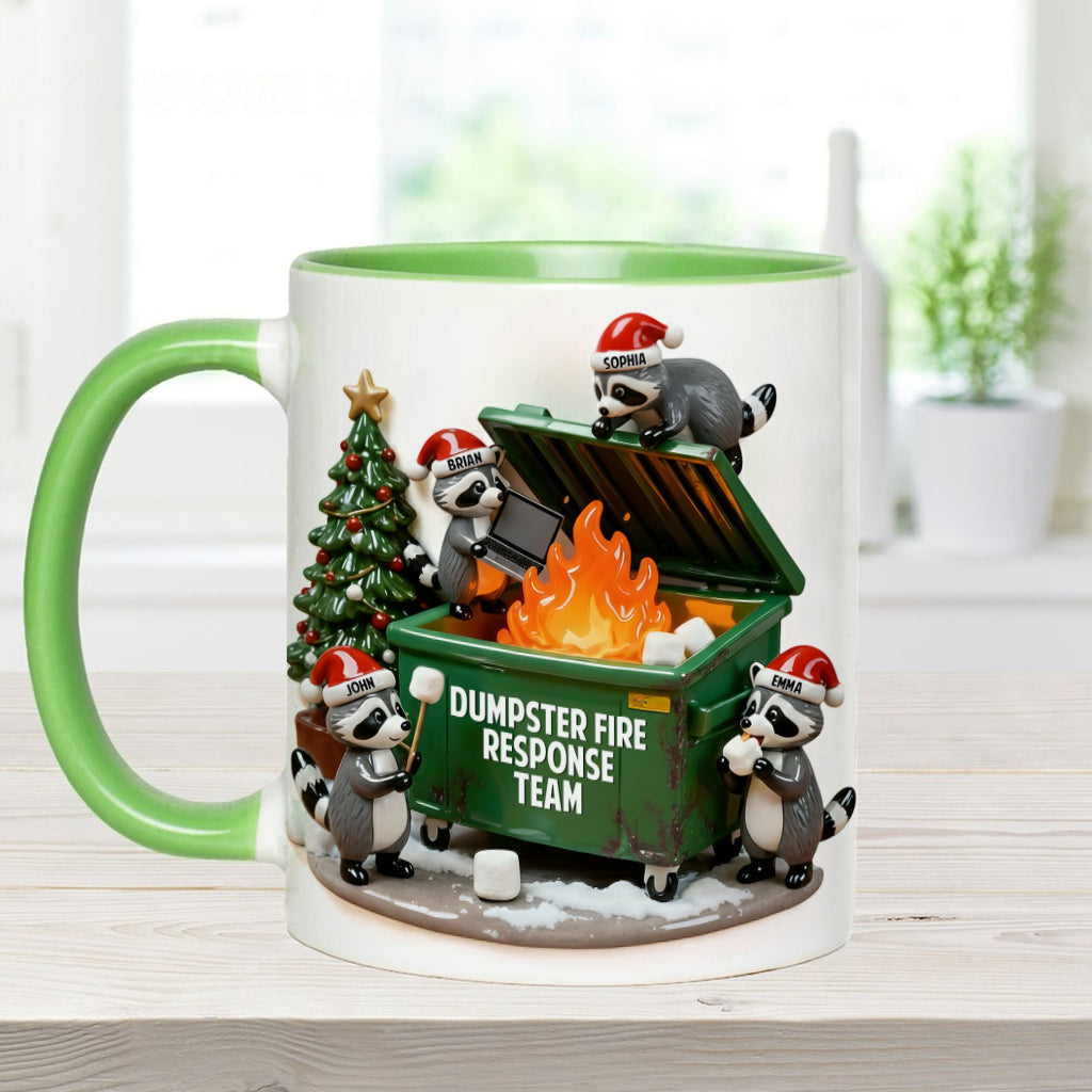 Mug personnalisé « Équipe d'intervention en cas d'incendie de poubelle » pour collègues