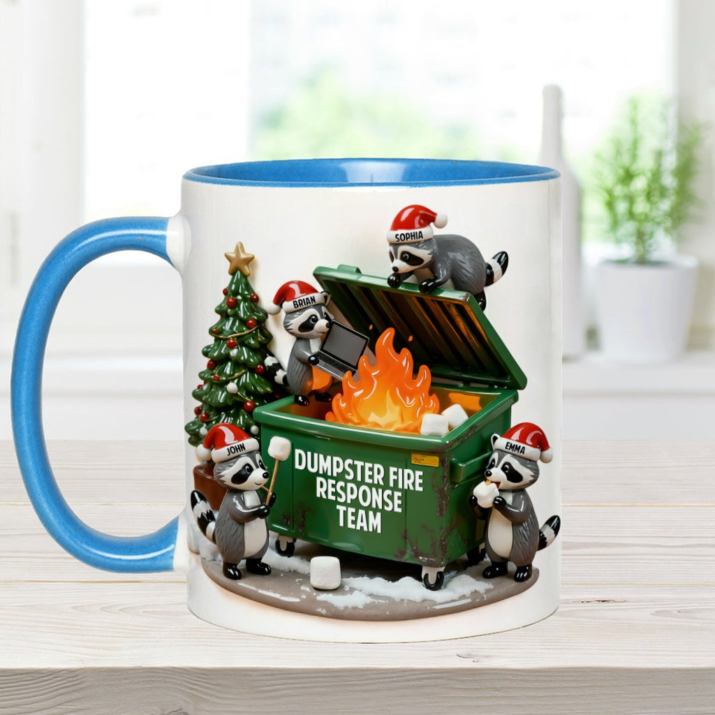 Mug personnalisé « Équipe d'intervention en cas d'incendie de poubelle » pour collègues