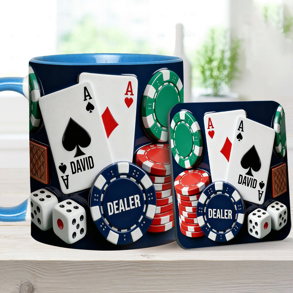 Love Poker - Personalized Poker Accent Mug & Coaster