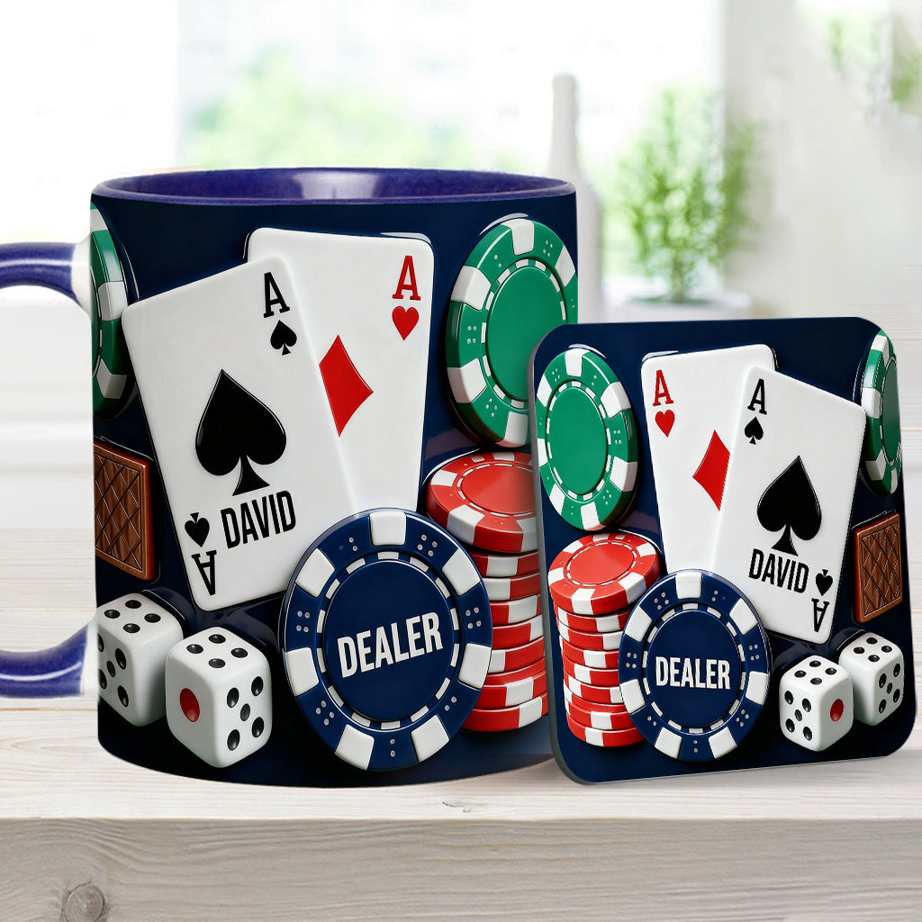 Love Poker - Personalized Poker Accent Mug & Coaster