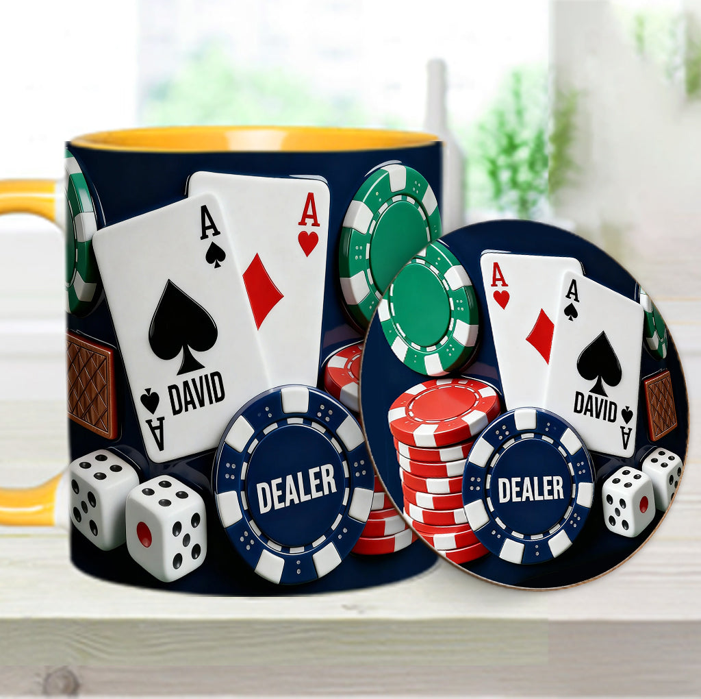 Love Poker - Personalized Poker Accent Mug & Coaster