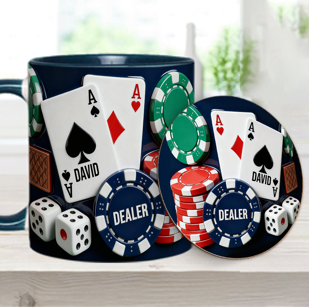 Love Poker - Personalized Poker Accent Mug & Coaster