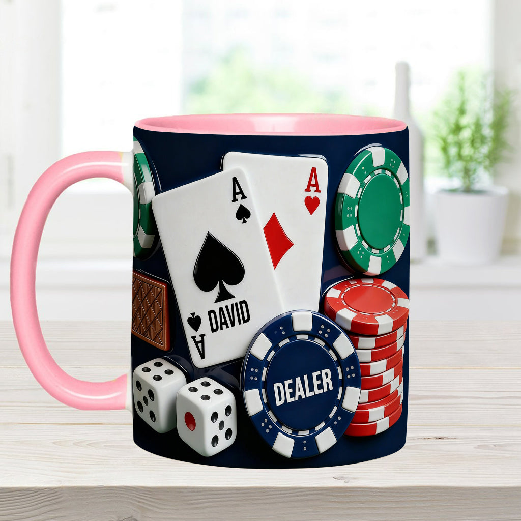 Love Poker - Personalized Poker Accent Mug & Coaster