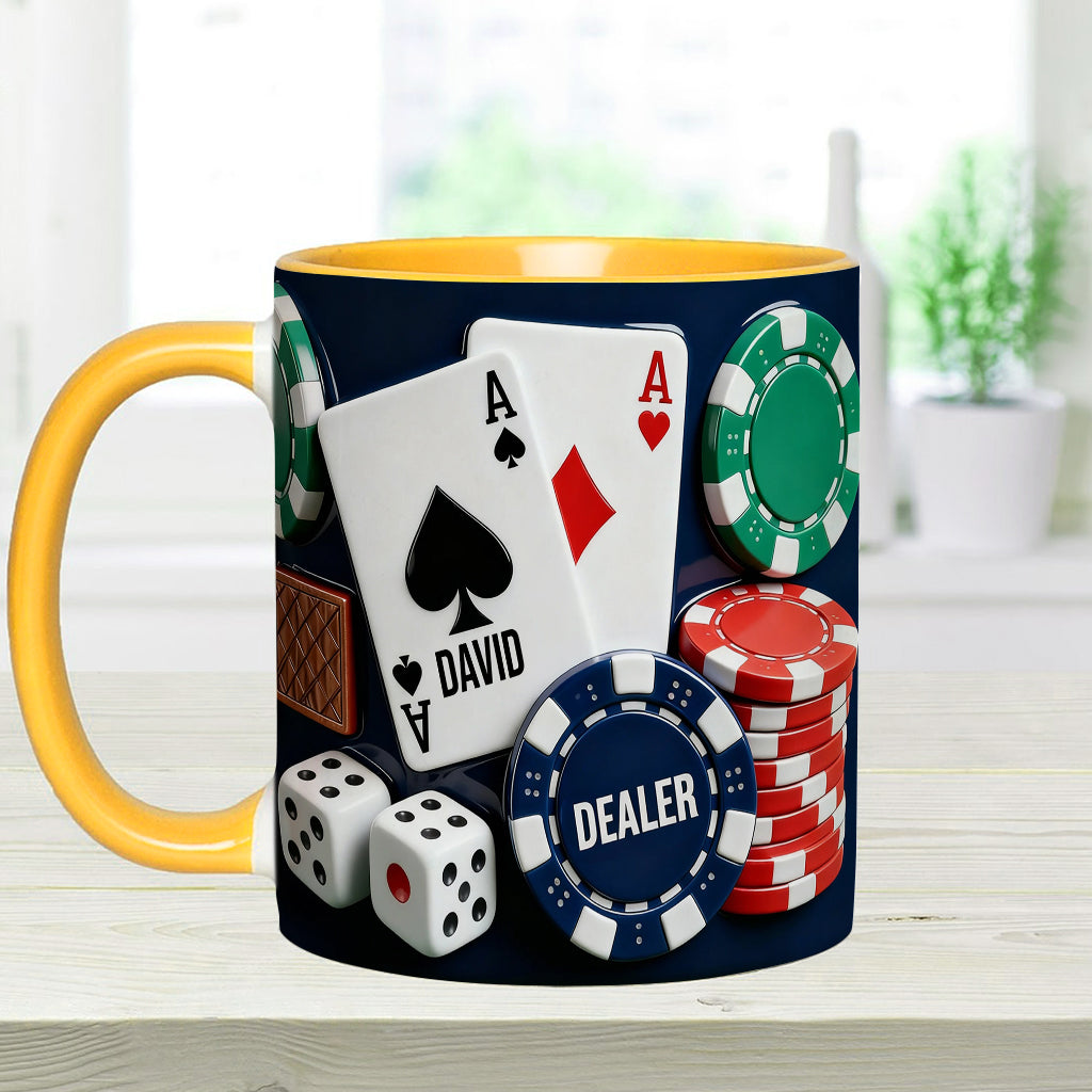 Love Poker - Personalized Poker Accent Mug & Coaster