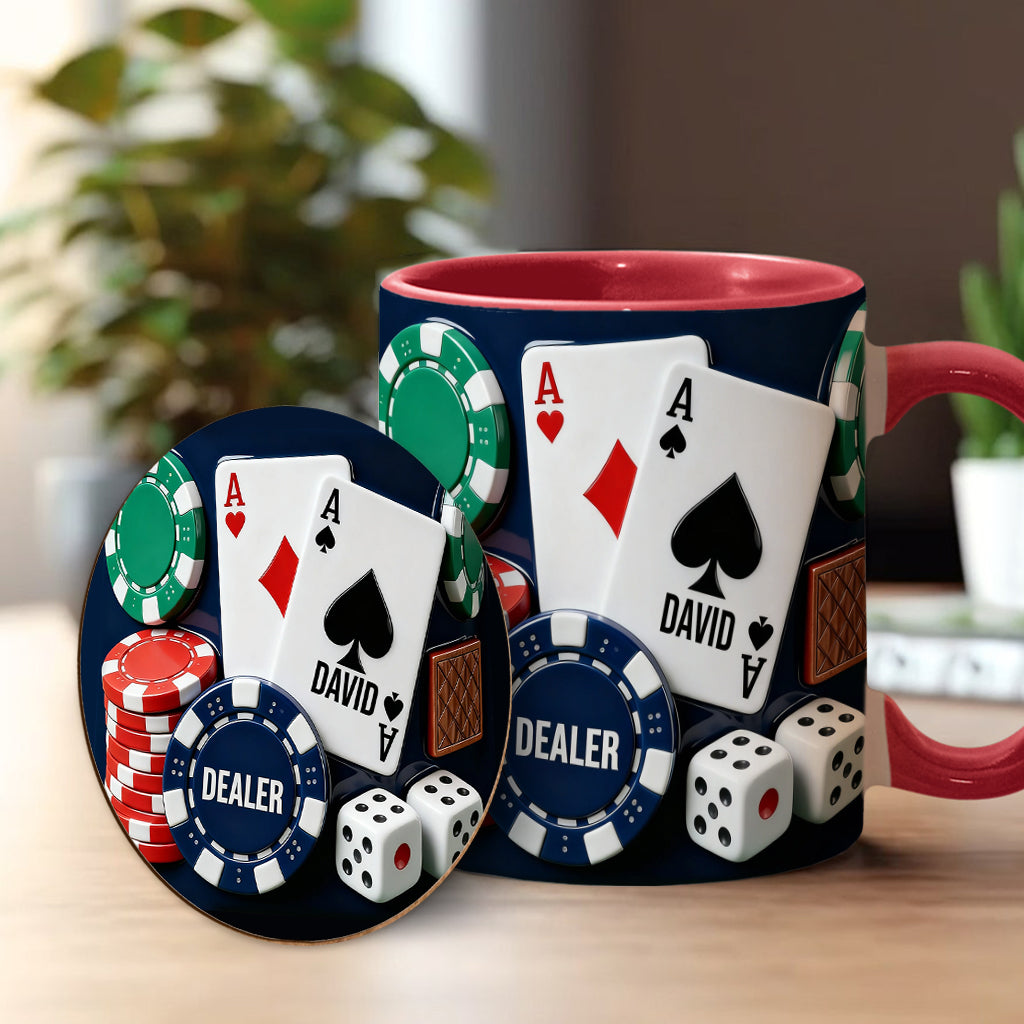 Love Poker - Personalized Poker Accent Mug & Coaster