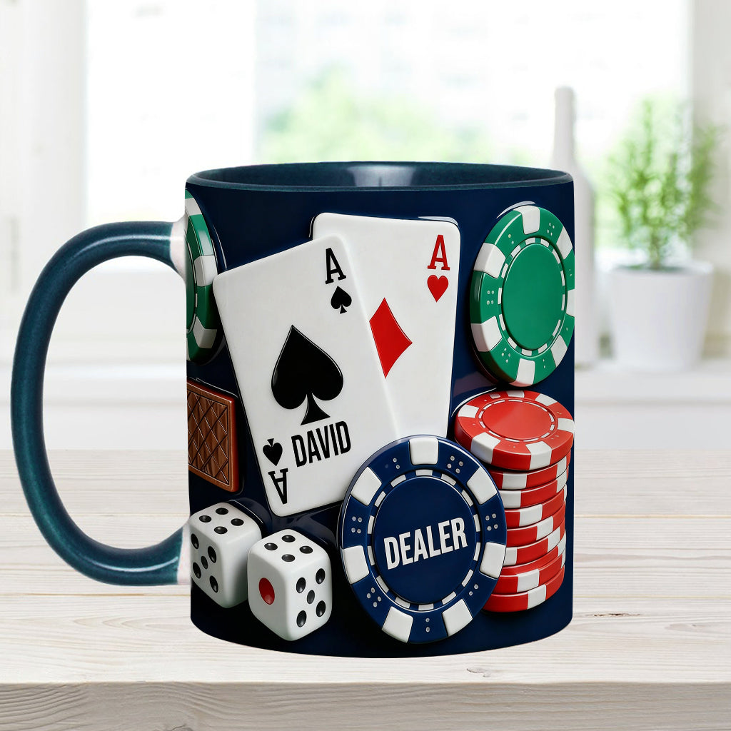 Love Poker - Personalized Poker Accent Mug & Coaster