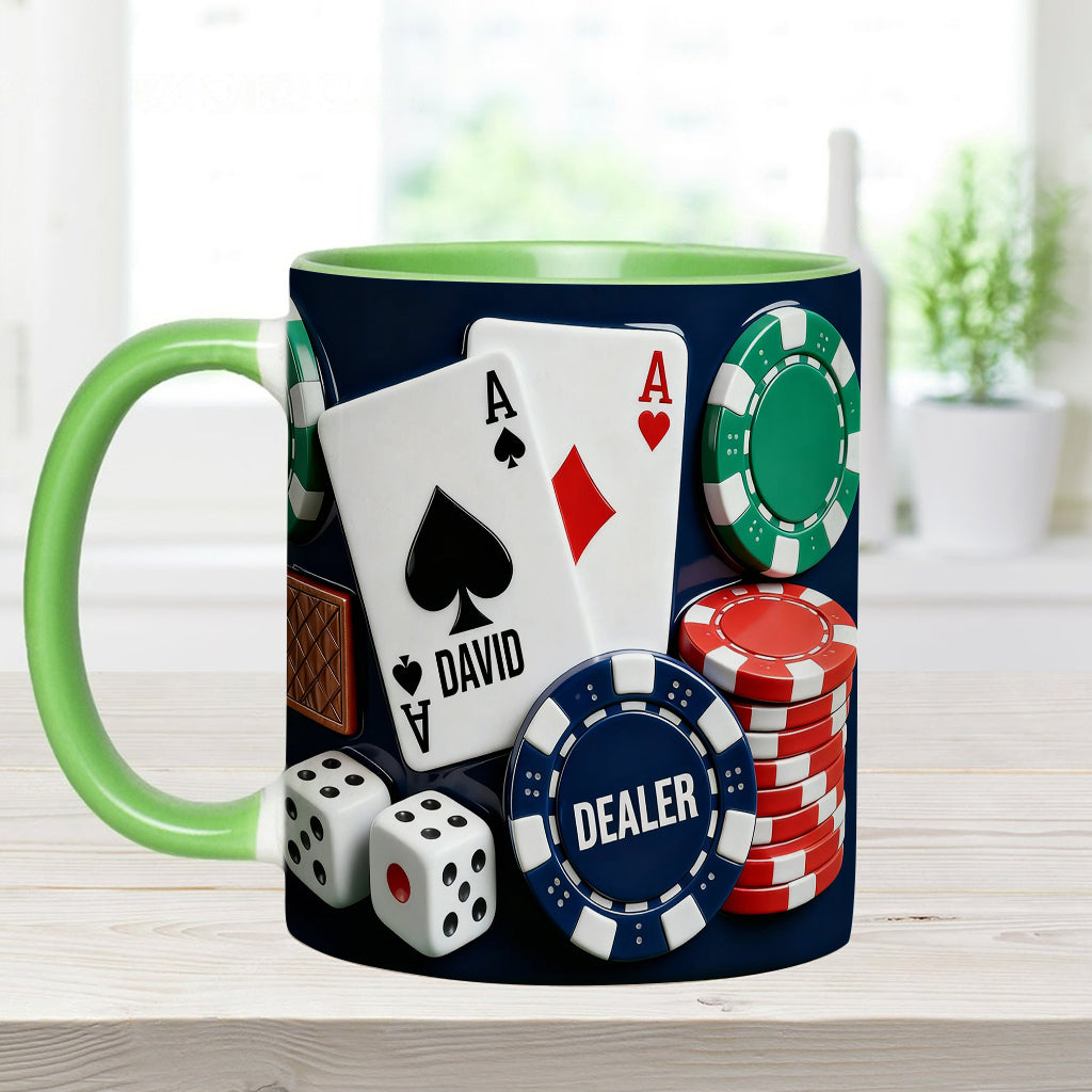 Love Poker - Personalized Poker Accent Mug & Coaster