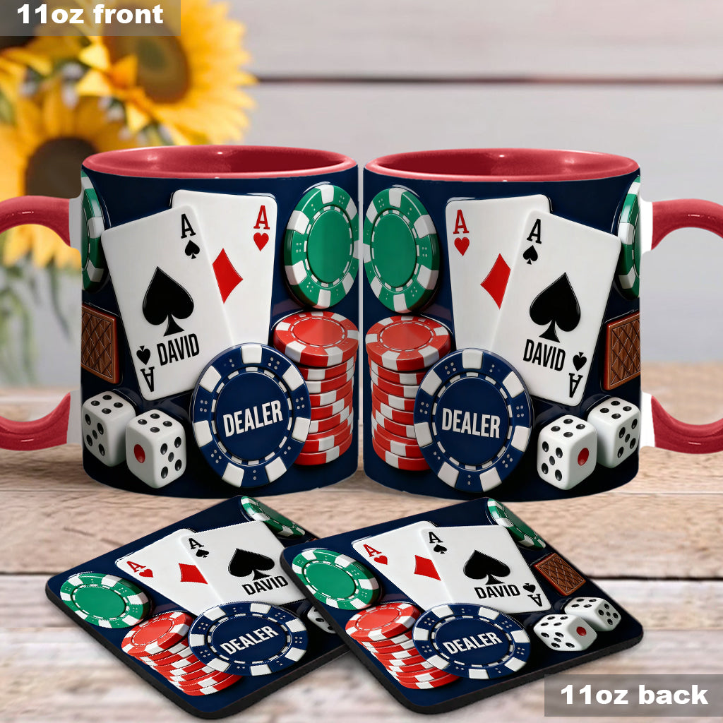 Love Poker - Personalized Poker Accent Mug & Coaster