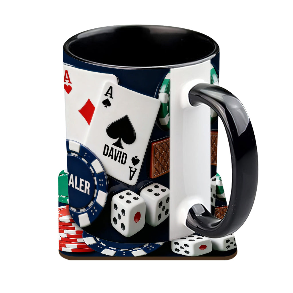 Love Poker - Personalized Poker Accent Mug & Coaster