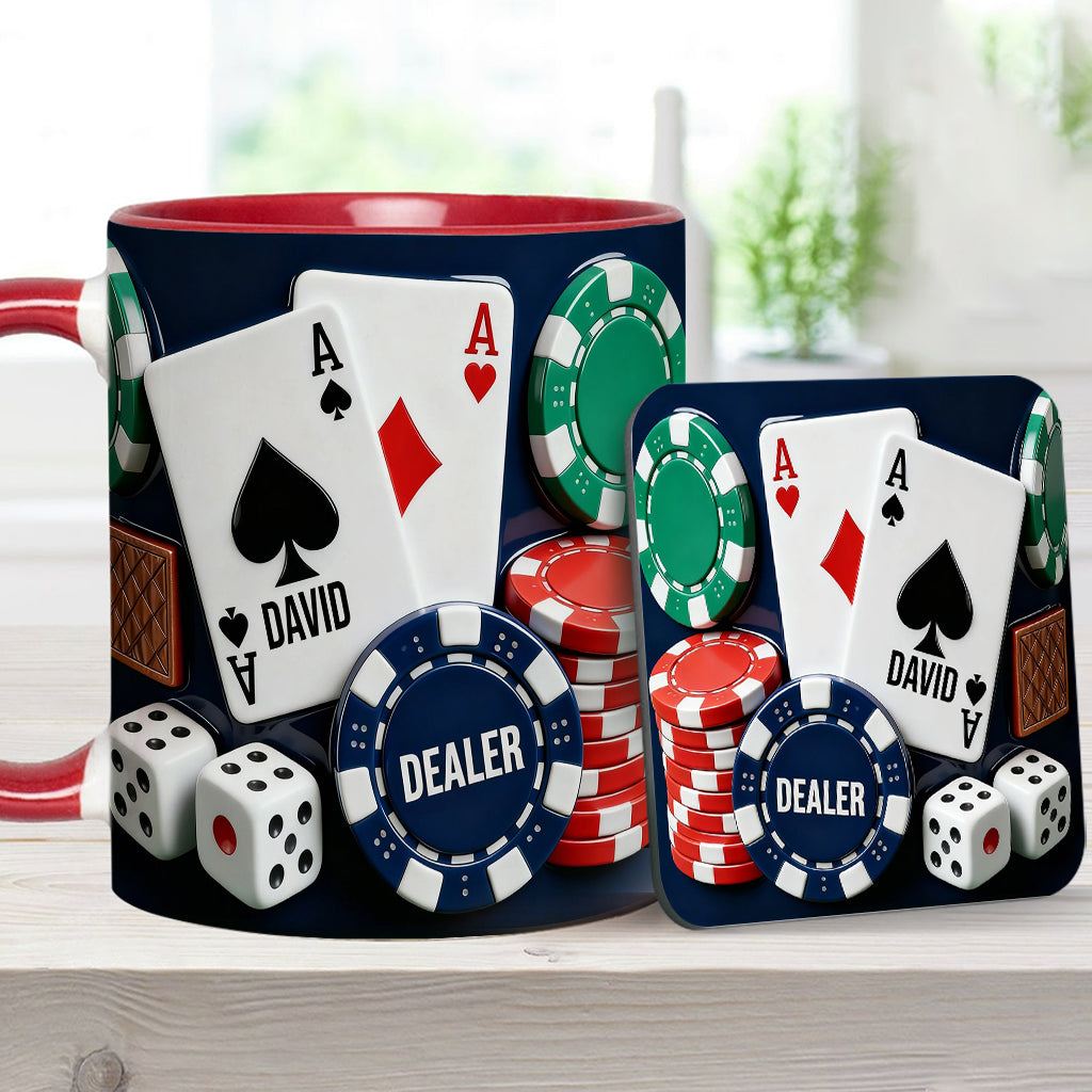 Love Poker - Personalized Poker Accent Mug & Coaster