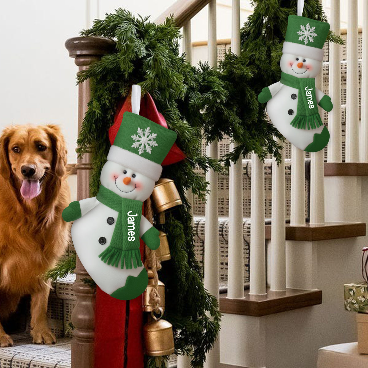 Joyeux Noël - Chaussette de Noël personnalisée en forme de famille