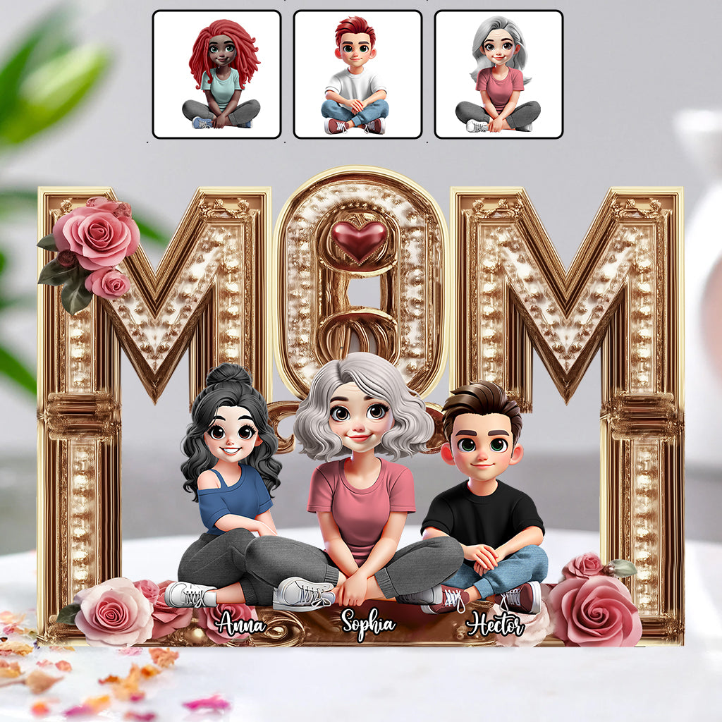 Maman, je t'aime - Plaque acrylique personnalisée pour maman