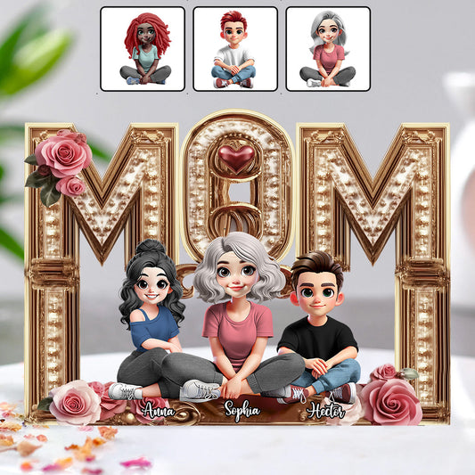 Mom I Love You - Personalized Mother Custom Shaped Acrylic Plaque