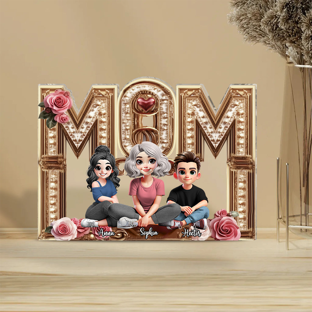 Maman, je t'aime - Plaque acrylique personnalisée pour maman