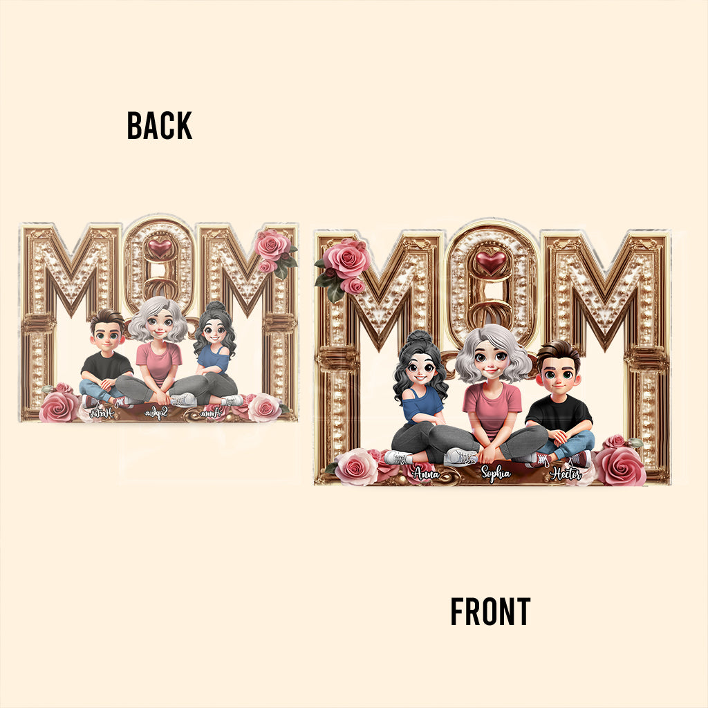 Maman, je t'aime - Plaque acrylique personnalisée pour maman