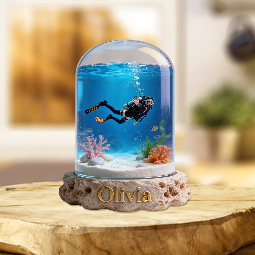 Fantasy Ocean - Plaque acrylique personnalisée de plongée sous-marine en forme de pièce