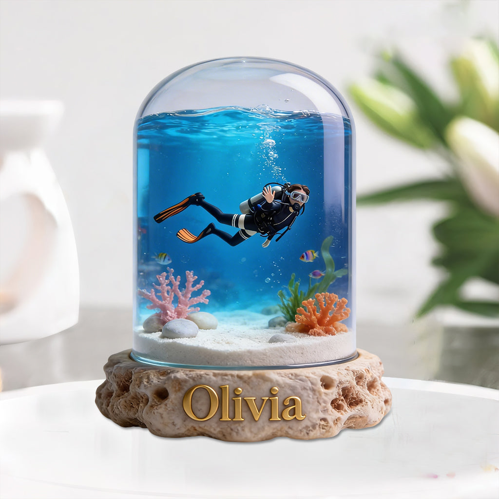 Fantasy Ocean - Plaque acrylique personnalisée de plongée sous-marine en forme de pièce