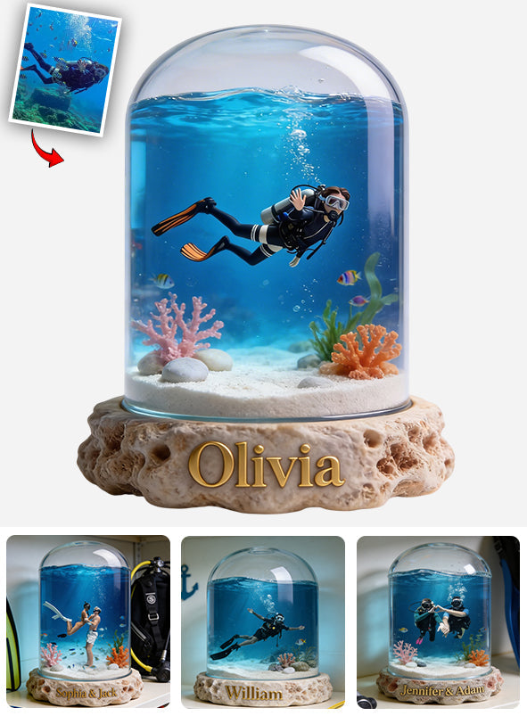Fantasy Ocean - Plaque acrylique personnalisée de plongée sous-marine en forme de pièce