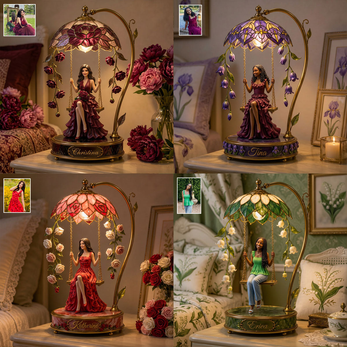 Any Flower Gift For Your Loved Ones - Personalized Self Love Acrylic LED Night Light