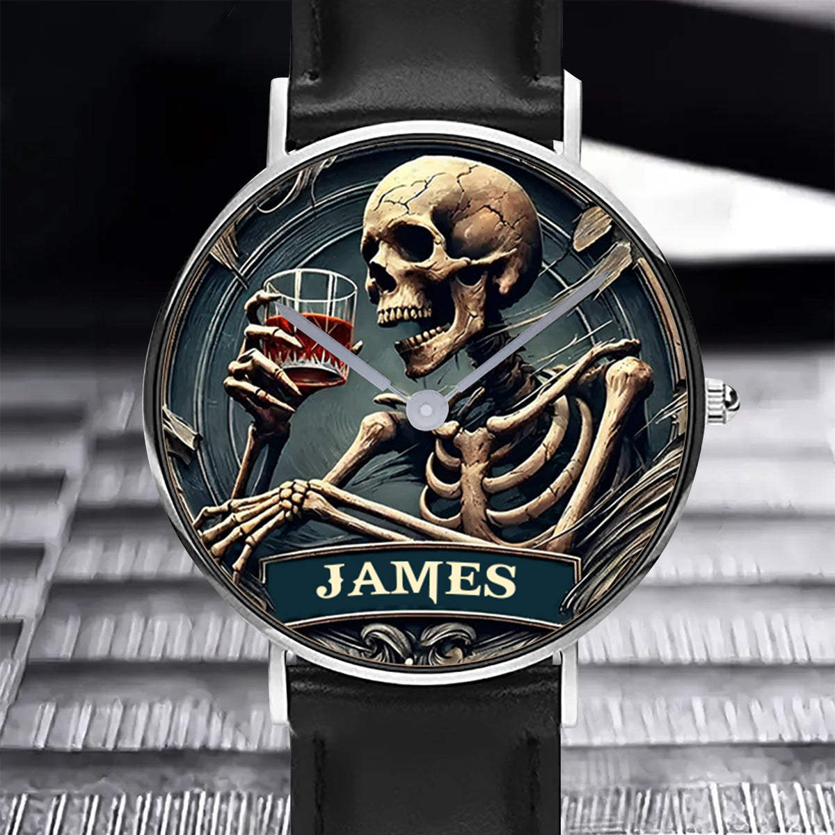 Time To Drink - Personalized Skull Hand Watch