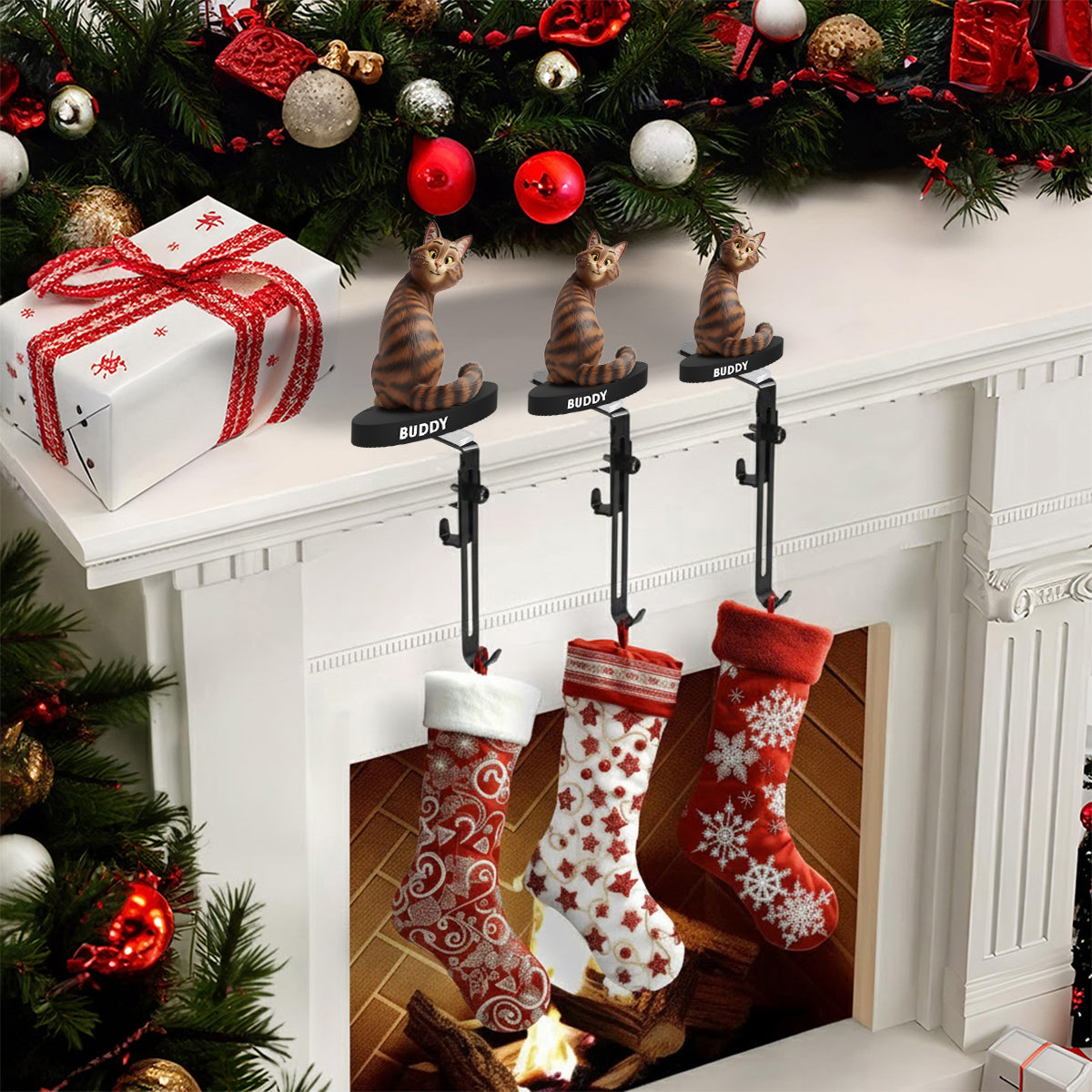 Chats rigolos - Cintre à chaussettes personnalisé en forme de chat