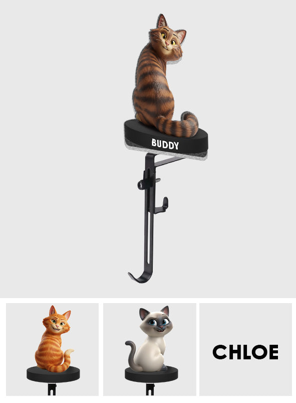 Chats rigolos - Cintre à chaussettes personnalisé en forme de chat