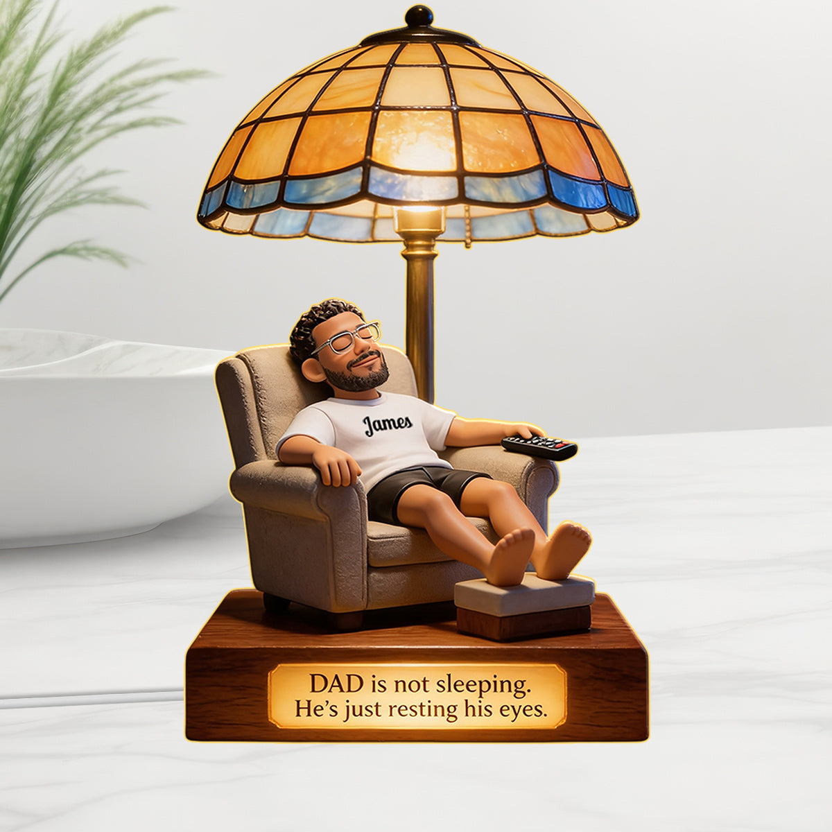 Reposez Mes Yeux - Lampe de Nuit LED Acrylique Personnalisée pour Papa