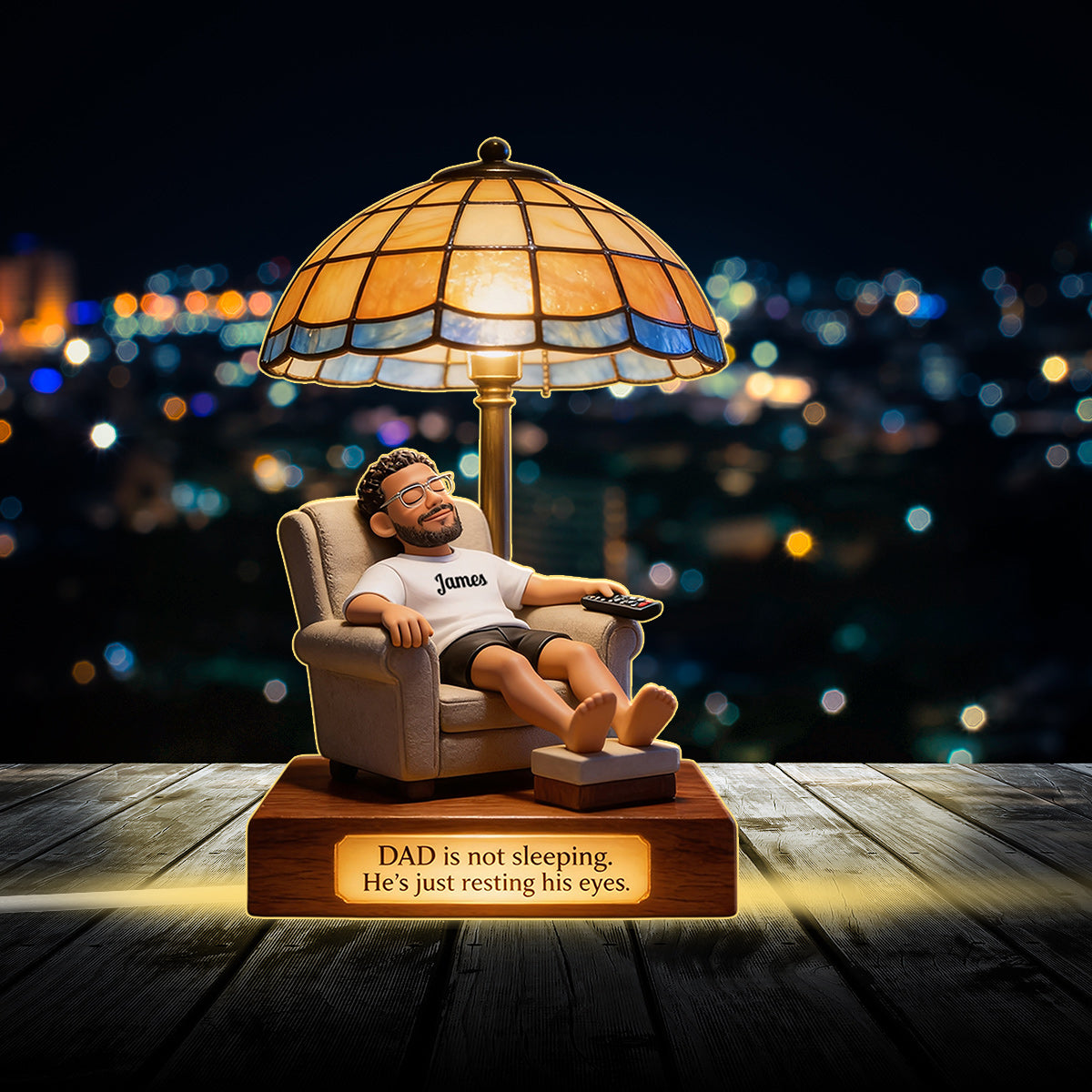 Reposez Mes Yeux - Lampe de Nuit LED Acrylique Personnalisée pour Papa