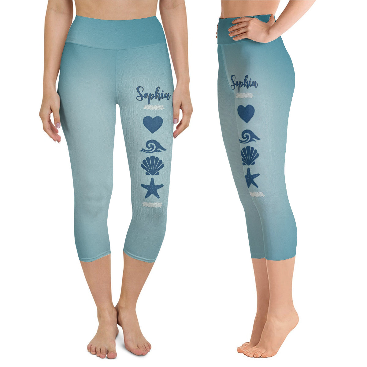 Beach Lovin' Girl - Personalized Sea Lover Capri Leggings