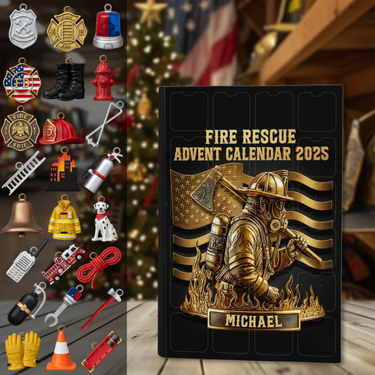 Fire Department Collection - Personalized Firefighter Advent Calendar With Ornaments