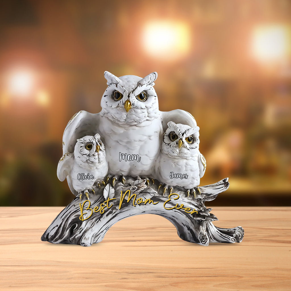 Best Owl Mom Ever - Personalized Mother Custom Shaped Acrylic Plaque