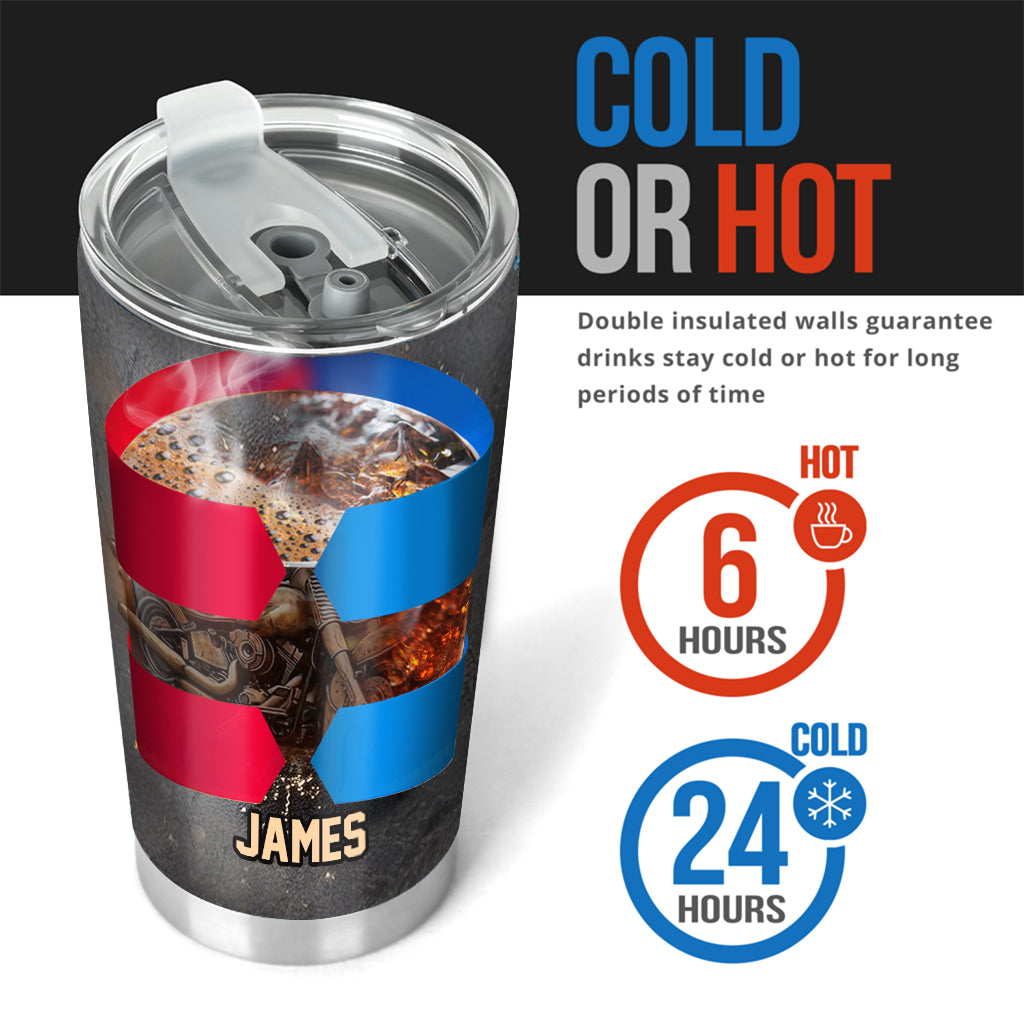 Strong Metal Motorcycle - Personalized Biker Tumbler