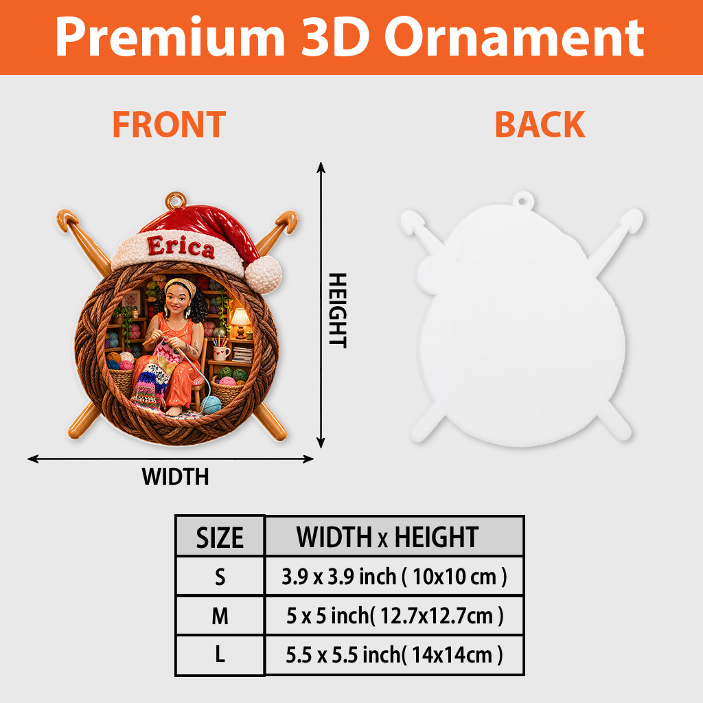 Crochet Lovers - Personalized Crocheting Premium 3D Ornament