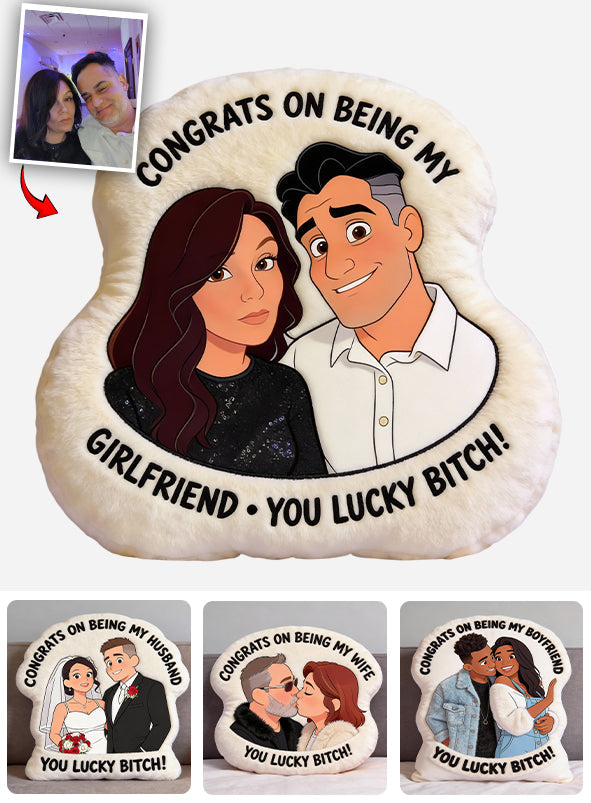 Love Is You - Personalized Couple Faux Fur Shaped Pillow