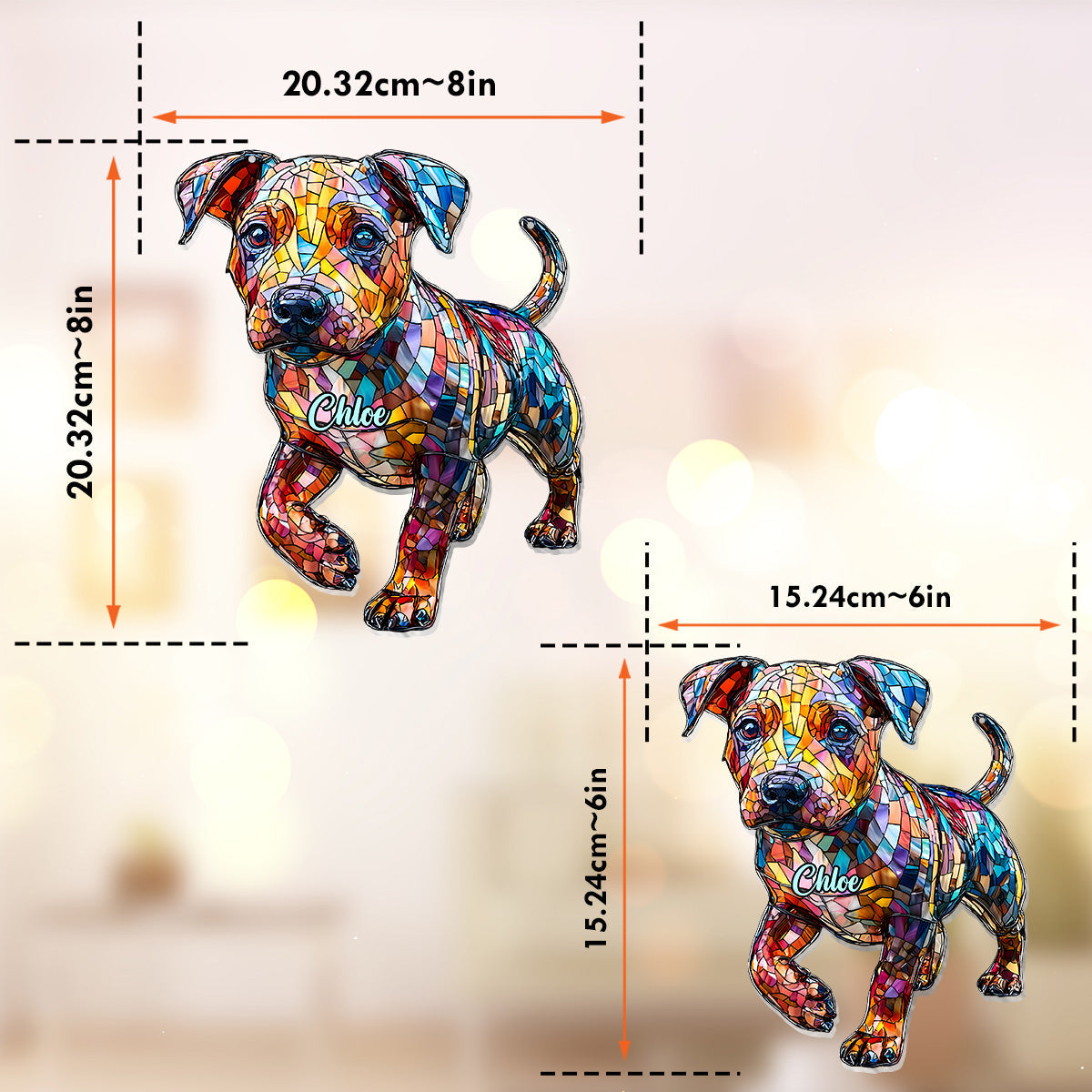 Love Pitbulls - Personalized Pitbull Window Hanging Suncatcher Ornament