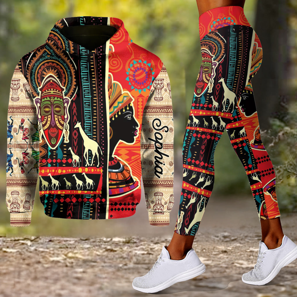 Couleurs d'Afrique - Sweat à capuche et legging personnalisés afro-américains
