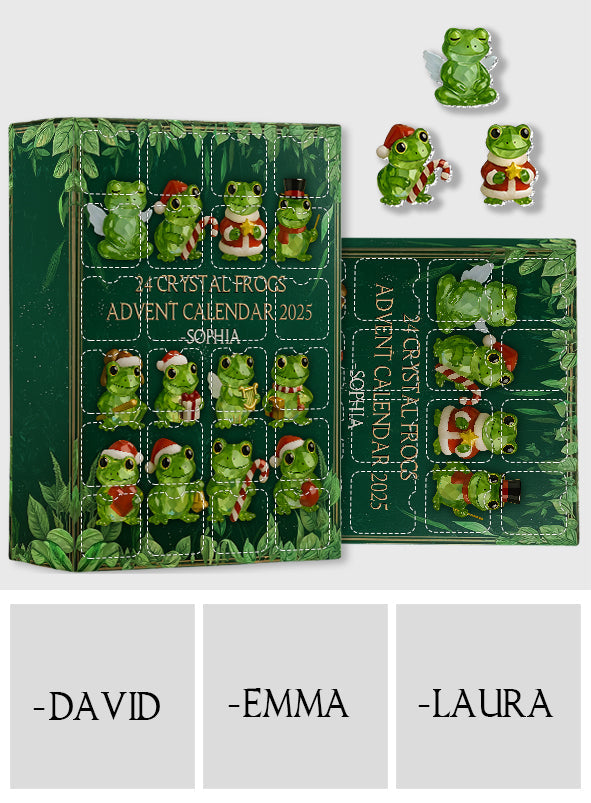 Amoureux des grenouilles - Calendrier de l'Avent personnalisé avec décorations