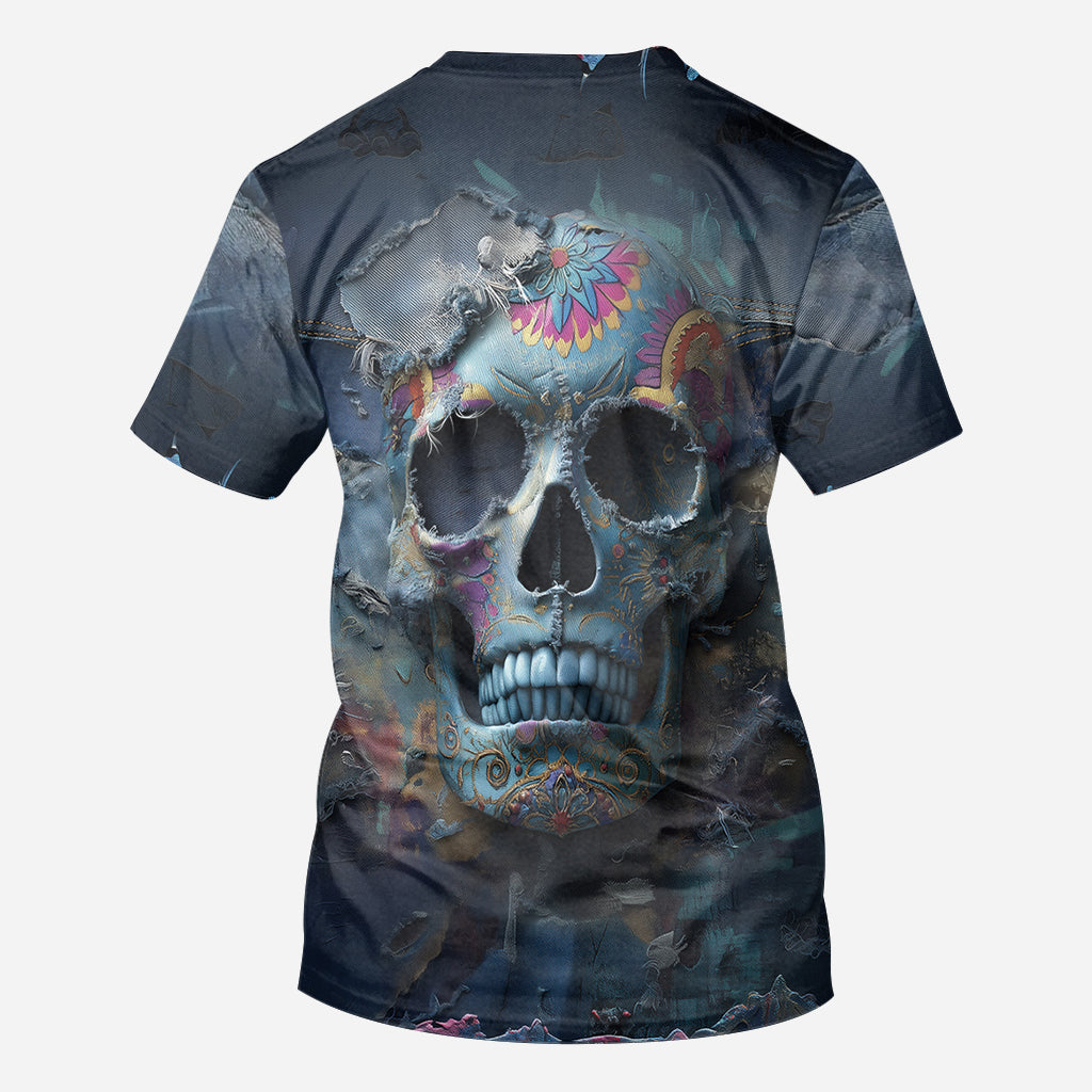T-shirt personnalisé à motif tête de mort mexicaine