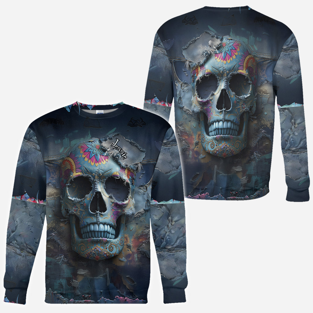 T-shirt personnalisé à motif tête de mort mexicaine