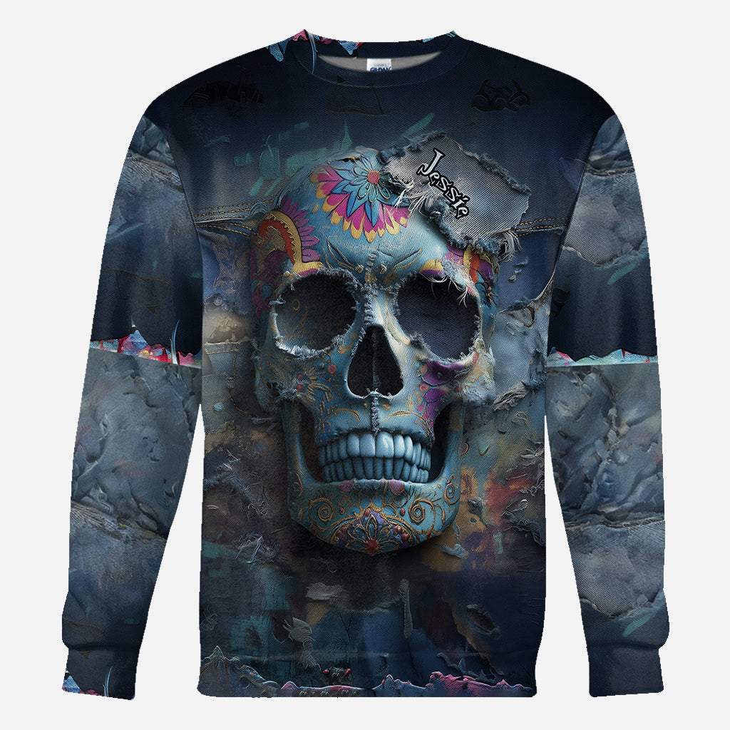 T-shirt personnalisé à motif tête de mort mexicaine