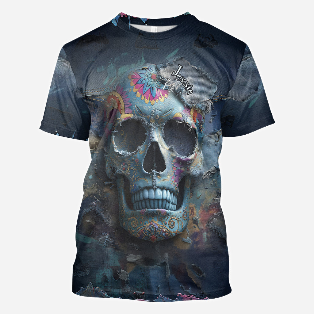 T-shirt personnalisé à motif tête de mort mexicaine