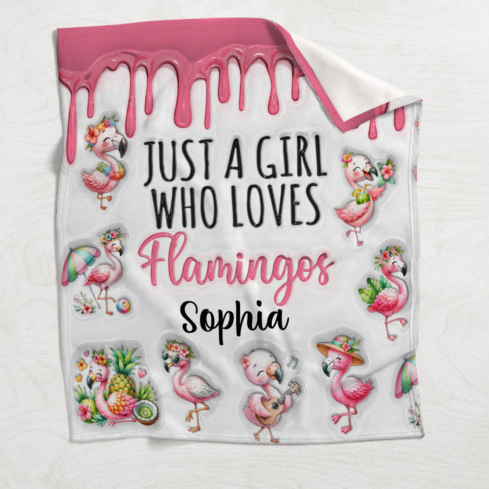 Juste une fille qui aime les flamants roses - Couverture flamant rose personnalisée